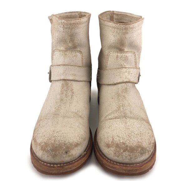 Frye Veronica Distressed Leather Ankle Boots 9 B - Picture 4 of 13